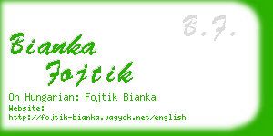 bianka fojtik business card